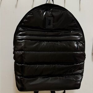 Karl Lagerfeld Shiny Black Backpack - puffer material
